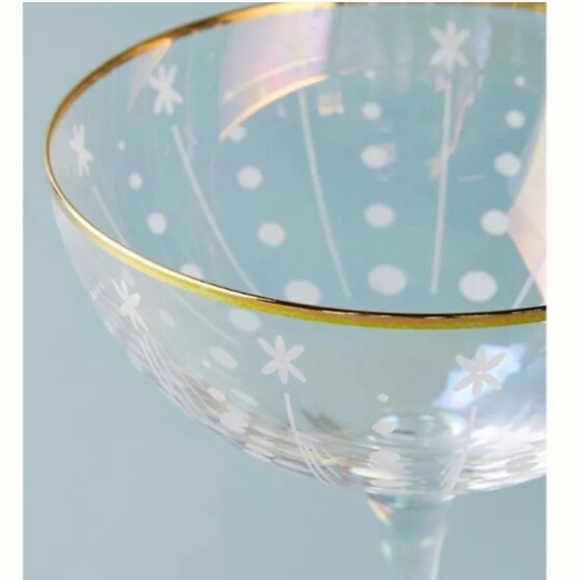 Anthropologie Czech Glass Coupe Wine Champagne Cocktail Glass New RARE - Picture 3 of 8